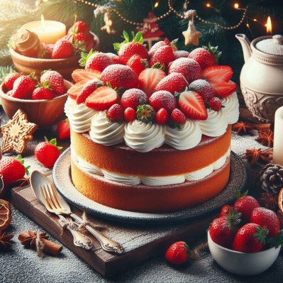 C:\Users\user\Downloads\A popular tradition is eating Christmas cake, usually a sponge cake with strawberries and whipped cream.png